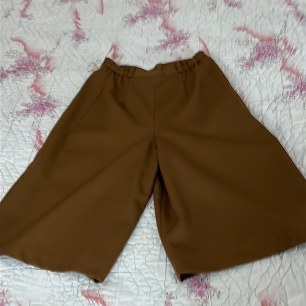 Brown Wide-Leg Culottes